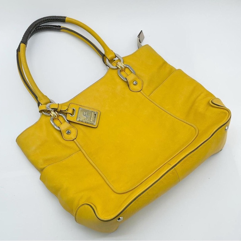 Yellow B Makowsky Multi-Pocket Tote Bag
